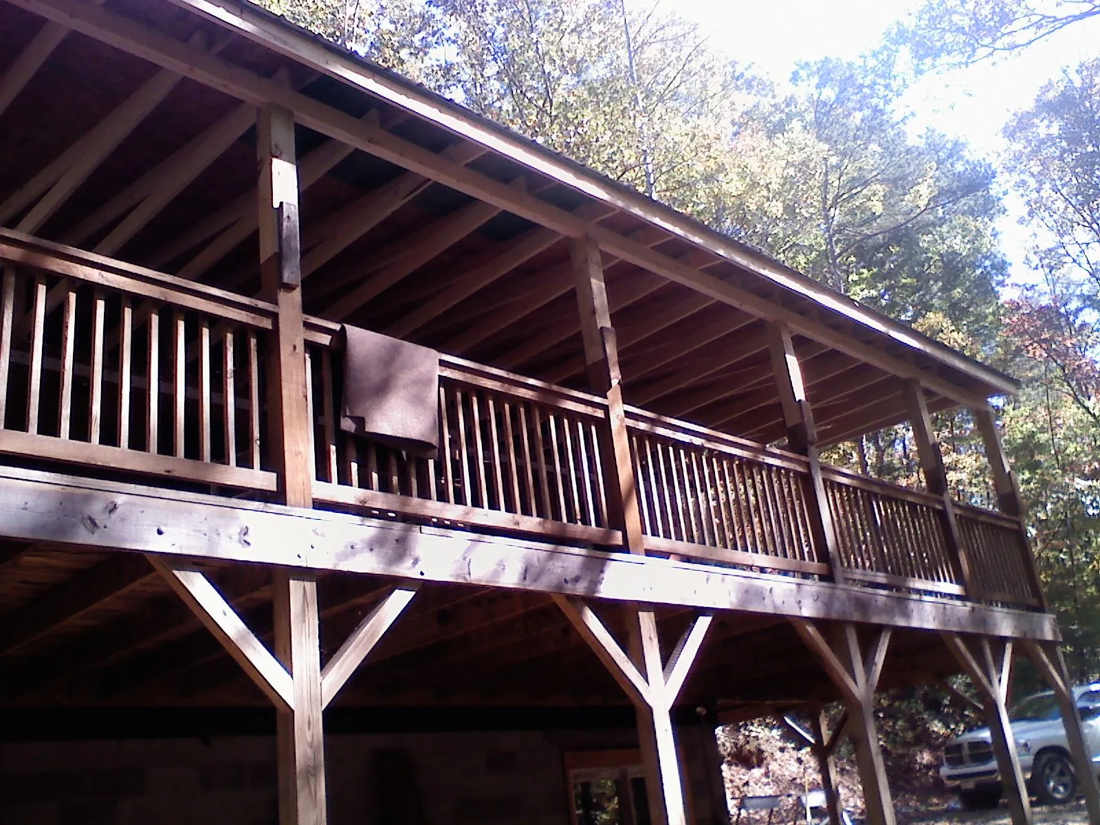 Timber framing under a new elevated porch and deck — Roof Leak Repair in Greenbank by Roofing Brothers